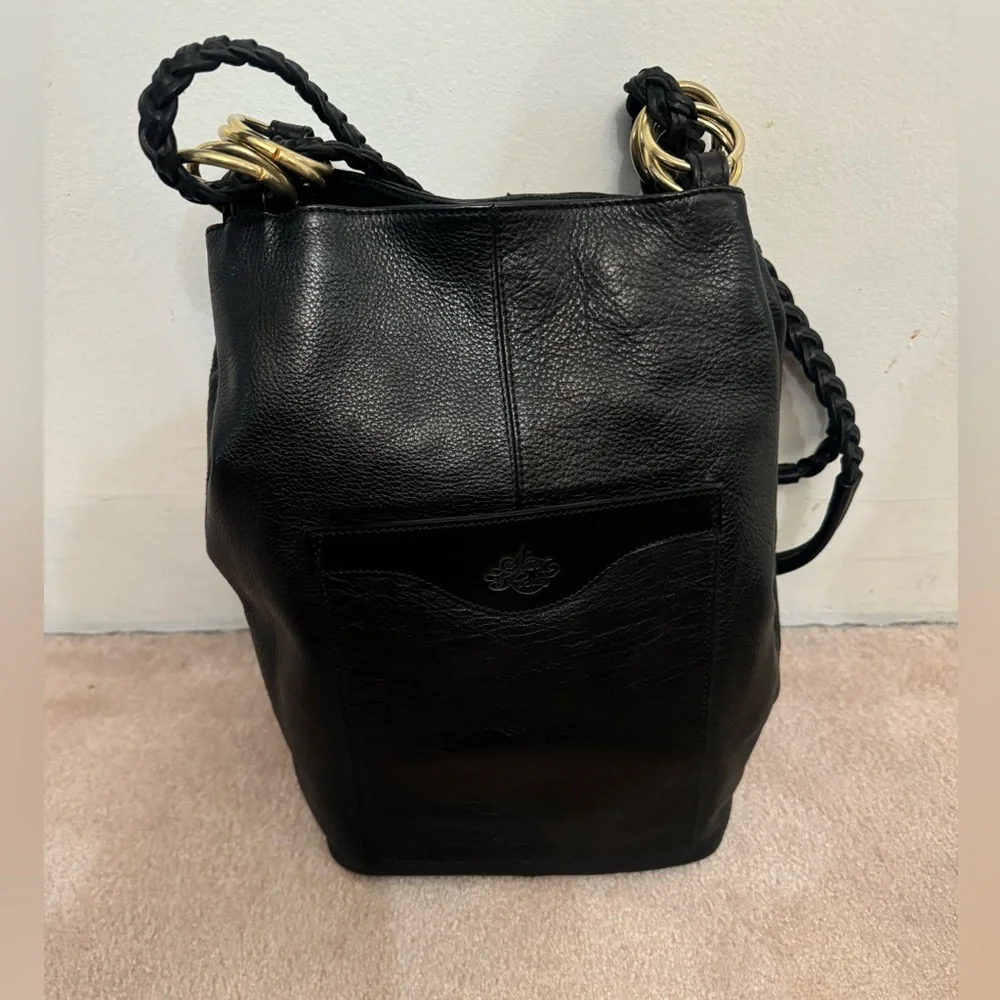 Vintage black leather bag - Picture 3 of 10